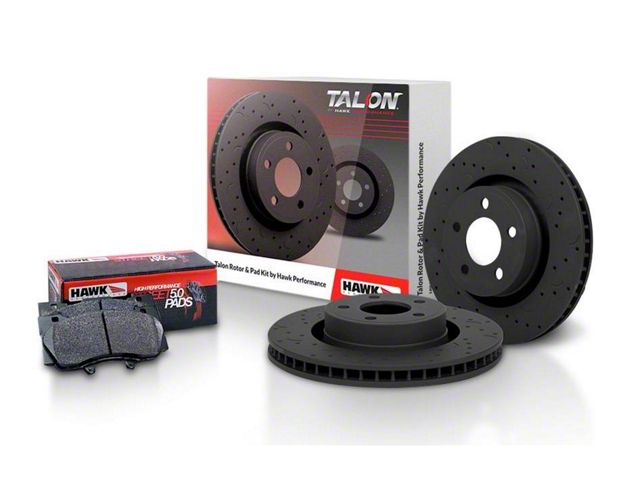 Hawk Performance Talon Cross-Drilled and Slotted 6-Lug Brake Rotor and HPS 5.0 Pad Kit; Front (10-15 4Runner)