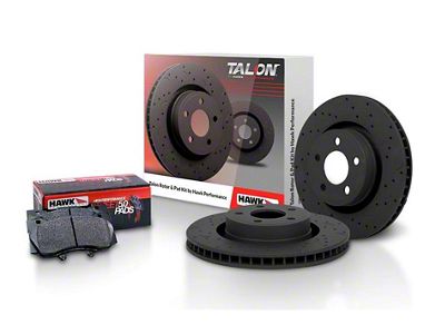 Hawk Performance Talon Cross-Drilled and Slotted 6-Lug Brake Rotor and HPS 5.0 Pad Kit; Front (03-09 4Runner w/ 12.56-Inch Front Rotors)
