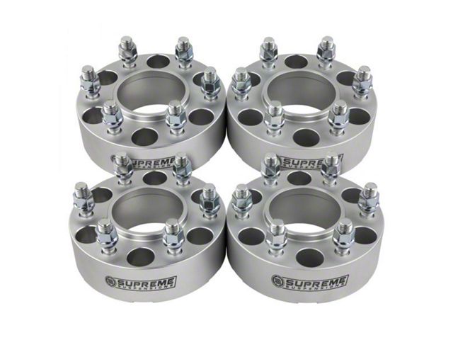 Supreme Suspensions 1.50-Inch Pro Billet Wheel Spacers; Silver; Set of Four (03-24 4Runner)