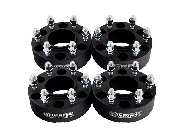 Supreme Suspensions 2-Inch Pro Billet Wheel Spacers; Black; Set of Four (03-23 4Runner)