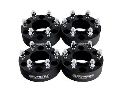 Supreme Suspensions 2-Inch Pro Billet Wheel Spacers; Black; Set of Four (03-24 4Runner)