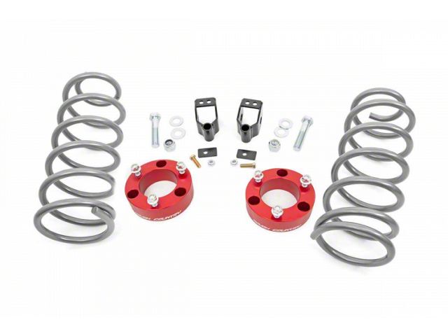 Rough Country 3-Inch Coil Spring Suspension Lift Kit; Anodized Red (03-09 4WD 4Runner w/ X-REAS System)