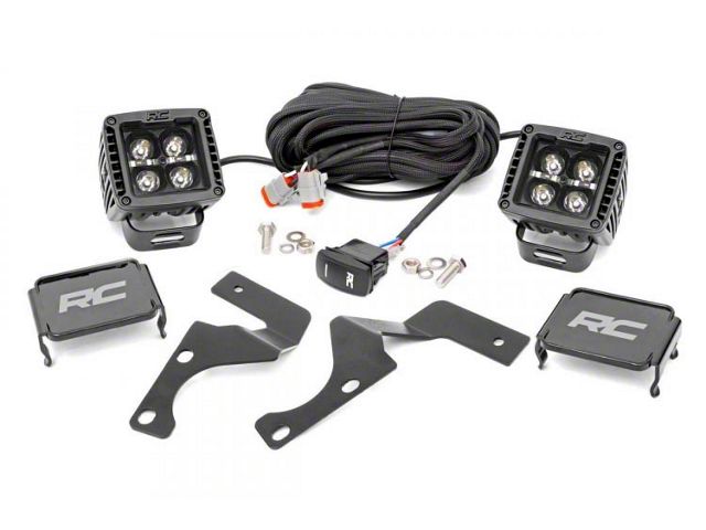 Rough Country Black Series Amber DRL LED Ditch Light Kit; Spot Beam (10-24 4Runner)