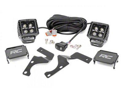 Rough Country Black Series White DRL LED Ditch Light Kit; Spot Beam (10-24 4Runner)
