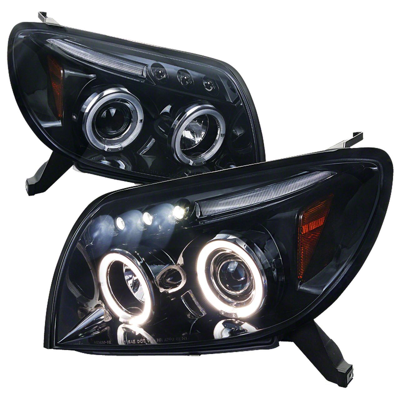 Toyota 4-Runner Dual Halo Projector Headlights; Gloss Black Housing ...