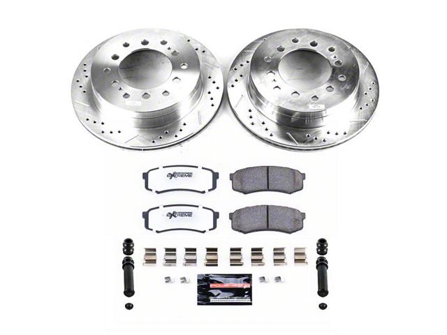 PowerStop Z36 Extreme Truck and Tow 6-Lug Brake Rotor and Pad Kit; Rear (03-09 4Runner)