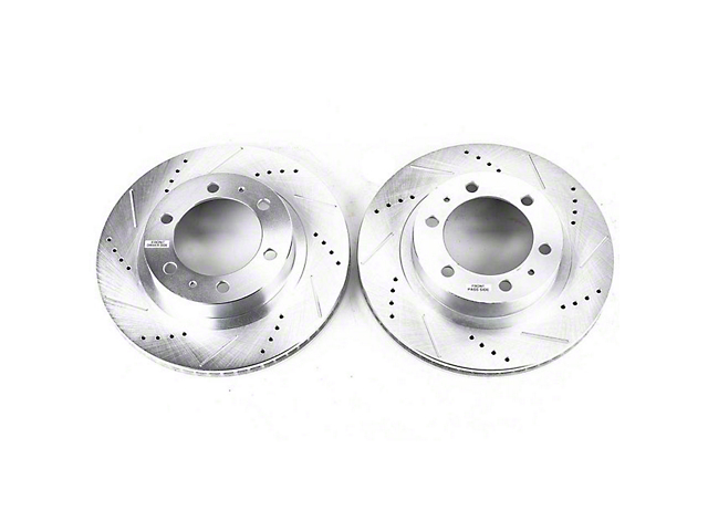 PowerStop Evolution Cross-Drilled and Slotted 6-Lug Rotors; Front Pair (03-09 4Runner w/ 12.56-Inch Front Rotors)
