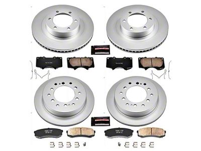 PowerStop Z17 Evolution Plus 6-Lug Brake Rotor and Pad Kit; Front and Rear (03-09 4Runner w/ 13.30-Inch Front Rotors)