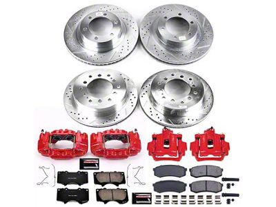 PowerStop Z23 Evolution 6-Lug Brake Rotor, Pad and Caliper Kit; Front and Rear (03-09 4Runner w/ 13.30-Inch Front Rotors)