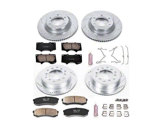 PowerStop Z23 Evolution 6-Lug Brake Rotor and Pad Kit; Front and Rear (10-24 4Runner)