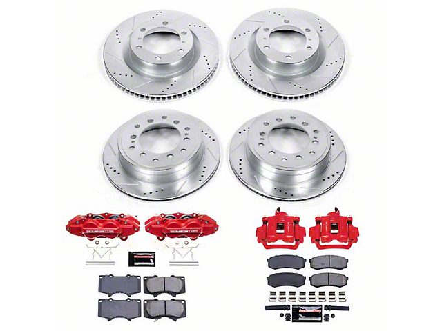 PowerStop Z23 Evolution 6-Lug Brake Rotor, Pad and Caliper Kit; Front and Rear (10-15 4Runner)