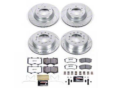 PowerStop Z36 Extreme Truck and Tow 6-Lug Brake Rotor and Pad Kit; Front and Rear (10-23 4Runner)