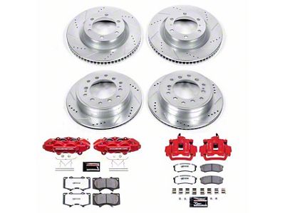 PowerStop Z36 Extreme Truck and Tow 6-Lug Brake Rotor, Pad and Caliper Kit; Front and Rear (10-15 4Runner)