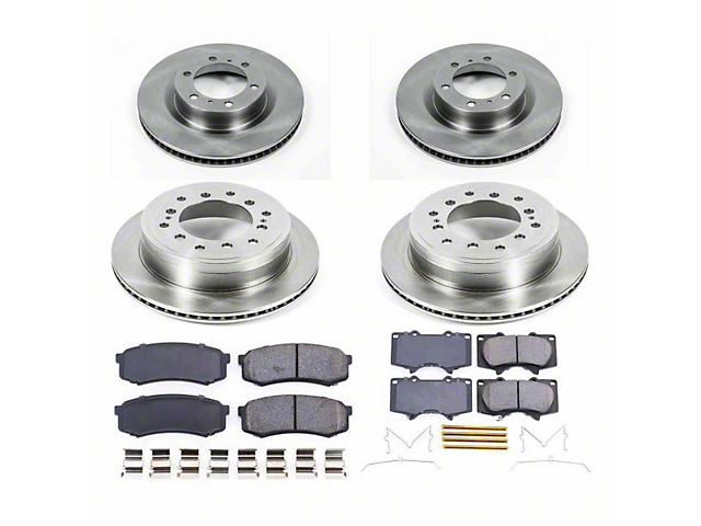 PowerStop OE Replacement 6-Lug Brake Rotor and Pad Kit; Front and Rear (10-23 4Runner)