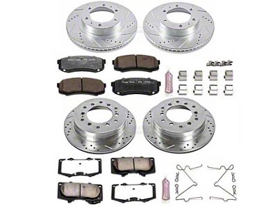 PowerStop Z36 Extreme Truck and Tow 6-Lug Brake Rotor and Pad Kit; Front and Rear (03-09 4Runner w/ 12.56-Inch Front Rotors)
