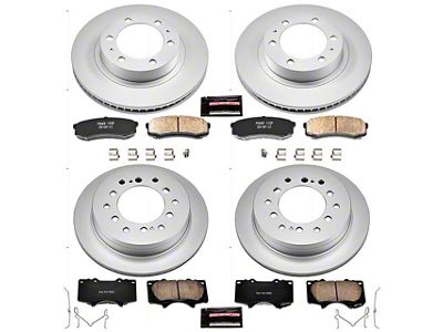 PowerStop Z17 Evolution Plus 6-Lug Brake Rotor and Pad Kit; Front and Rear (03-09 4Runner w/ 12.56-Inch Front Rotors)