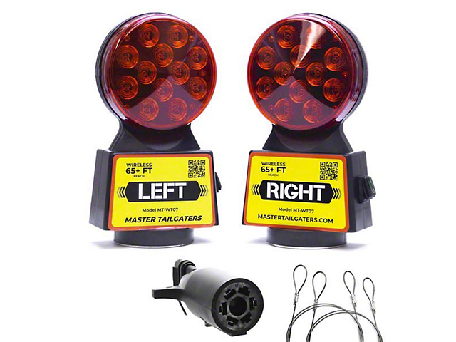 Master Tailgaters Wireless Trailer Tow Lights; 7-Pin Flat Connection (Universal; Some Adaptation May Be Required)