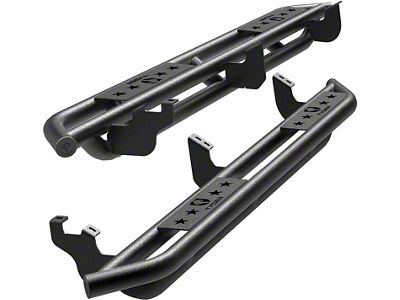 Star Armor Side Step Bars; Textured Black (10-24 4Runner Trail; 14-24 4Runner SR5, TRD Pro)