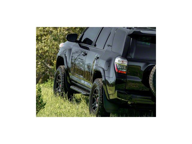 Cali Raised LED Step Edition Bolt On Rock Sliders with Kickout and Bed Liner Filler Plate; Raw (10-24 4Runner)