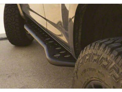 Cali Raised LED Step Edition Bolt On Rock Sliders with Kickout and Bed Liner Filler Plate; Textured Black (03-09 4Runner)