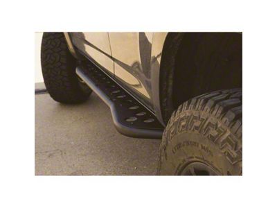 Cali Raised LED Step Edition Bolt On Rock Sliders with Kickout and Raw Filler Plate; Bed Liner Coating (03-09 4Runner)