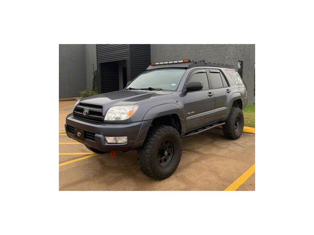 Cali Raised LED Trail Edition Bolt On Rock Sliders with Kickout; Bed Liner Coating (03-09 4Runner)