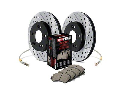 StopTech Sport Axle Slotted and Drilled 6-Lug Brake Rotor and Pad Kit; Rear (10-24 4Runner)