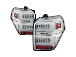 Sequential LED Tail Lights; Chrome Housing; Clear Lens (10-14 4Runner)