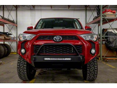 Southern Style Offroad Slimline Hybrid Front Bumper with Bull Bar, Winch Line Opening and 20-Inch Heise Cutout; Matte Black (14-23 4Runner)