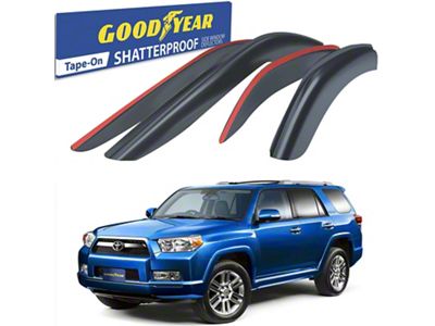 Goodyear Car Accessories Shatterproof Tape-On Window Deflectors (10-23 4Runner)