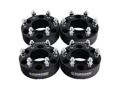 Supreme Suspensions 1.50-Inch Pro Billet Hub and Wheel Centric Wheel Spacers; Black; Set of Four (03-24 4Runner)