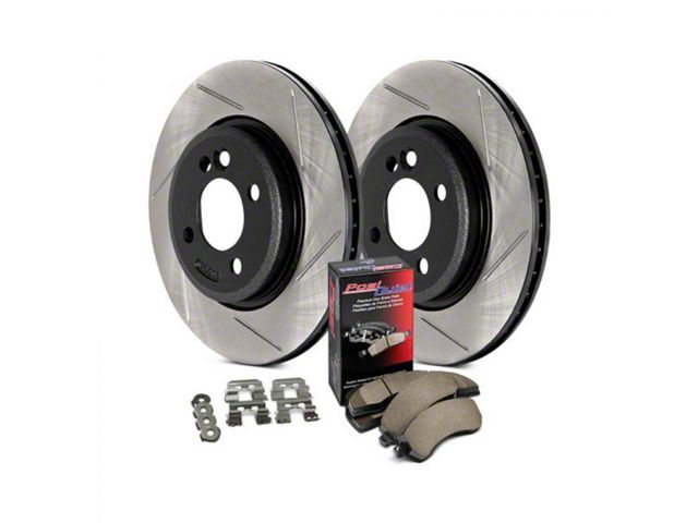 StopTech Street Axle Slotted 6-Lug Brake Rotor and Pad Kit; Rear (10-24 4Runner)