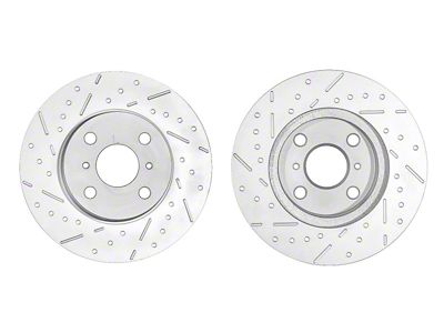 Bathurst Series Cross-Drilled and Slotted 6-Lug Brake Rotor and Ceramic Pad Kit; Front (03-07 4Runner w/ 12.56-Inch Front Rotors)