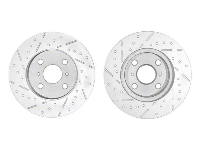 Bathurst Series Cross-Drilled and Slotted 6-Lug Brake Rotor and Ceramic Pad Kit; Front (08-09 4Runner w/ 12.56-Inch Front Rotors)