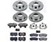 PowerStop OE Replacement 6-Lug Brake Rotor, Pad and Caliper Kit; Front and Rear (03-09 4Runner w/ 13.30-Inch Front Rotors)