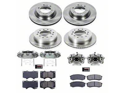 PowerStop OE Replacement 6-Lug Brake Rotor, Pad and Caliper Kit; Front and Rear (16-24 4Runner)