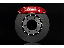 4-Piston Front Big Brake Kit with 14-Inch Slotted Rotors; Red Calipers (16-22 Tacoma)