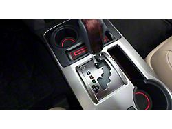 Foam Cup Holder Inserts; Black/Red (10-24 4WD 4Runner w/ Shift Knob)