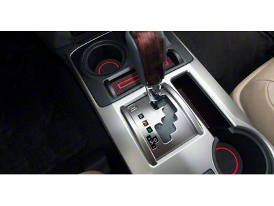 Foam Cup Holder Inserts; Black/Red (10-23 4WD 4Runner w/ Shift Knob)