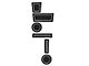Foam Cup Holder Inserts; Black/White (10-24 4WD 4Runner w/ Shift Knob)