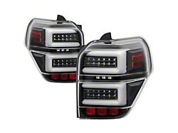 Sequential LED Tail Lights; Black Housing; Clear Lens (10-14 4Runner)