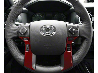 4-Button Steering Wheel Trim; Ruby Red (16-23 Tacoma)
