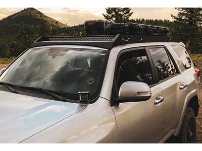 Cali Raised LED Premium Roof Rack with 42-Inch Dual Row White Spot Beam LED Light Bar, Cut Outs and Light Kit (10-24 4Runner)