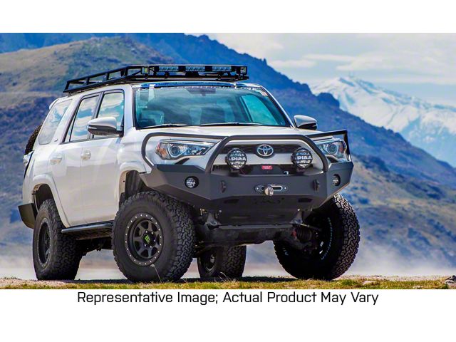 Expedition One Trail Series Front Bumper with Single Hoop; Textured Black (14-24 4Runner)