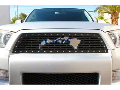 1-Piece Steel Upper Grille Insert; Hawaii SS with Blue Acrylic (10-13 4Runner)