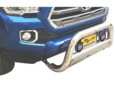 Bull Bar with 2.50-Inch LED Cube Lights; Stainless Steel (03-24 4Runner, Excluding TRD)