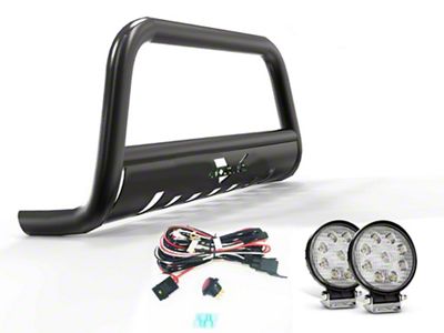 Vanguard Off-Road Bull Bar with 4.50-Inch Round LED Lights; Black (03-23 4Runner, Excluding TRD)