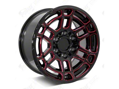 Factory Style Wheels 2022 Tac Pro Style Gloss Black Red Milled 6-Lug Wheel; 20x9; 0mm Offset (16-23 Tacoma)