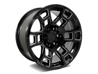 Factory Style Wheels 2021 Flow Forged 4TR Pro Style Gloss Black Milled 6-Lug Wheel; 17x8.5; 0mm Offset (16-23 Tacoma)