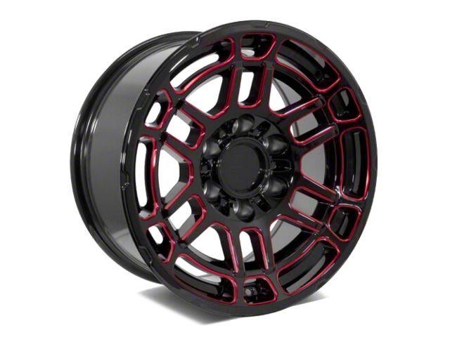 Factory Style Wheels 2022 Tac Pro Style Gloss Black Red Milled 6-Lug Wheel; 16x8; 0mm Offset (03-09 4Runner)